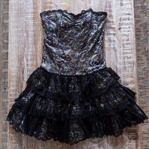 Betsey Johnson Fun Flirty Lace + Sequin Prom Dress